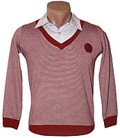 Сорочка обманка для хлопчика тонка смужка (від 6 до 12 років) - арт.42068382