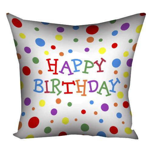 Подушка габардинова з принтом Happy birthday 50x50 (5P_18M002)