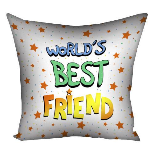 Подушка габардинова з принтом Worlds best friend 40x40 (4P_18M010)