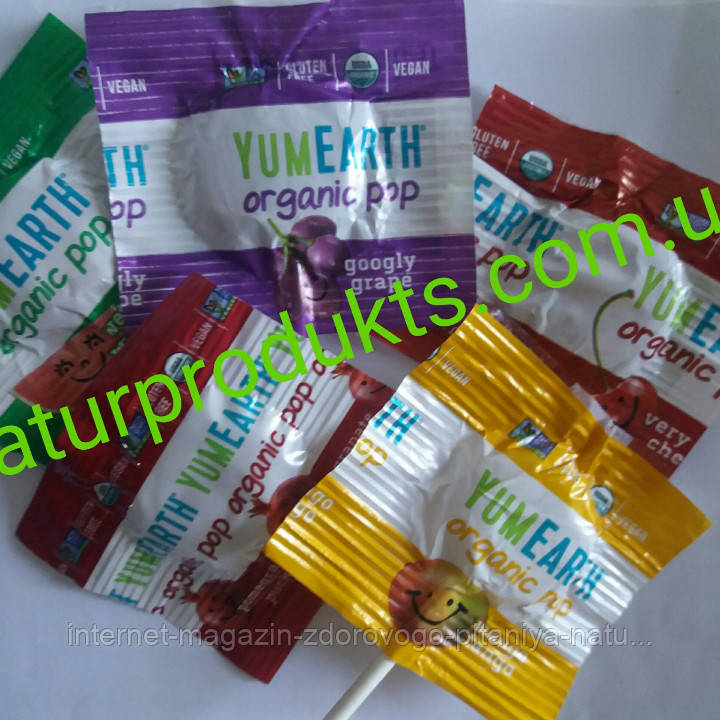 Льодяник ОРГАНІЧНИЙ Yum Earth pops, 1 шт.