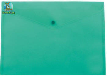 Папка-конверт пластикова А5 "BuroMAX" на кнопці, бірюза 3936-06 G-Rich