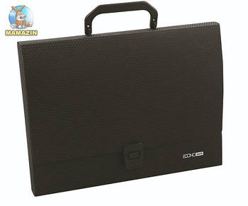 Портфель пластиковый A4 на застежке 1 отделение Economix, черный 87666 G-Rich