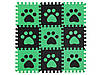 М'яка ігрова підлога (килимок-пазл 30*30*1 см) Eva-Line "Лапки" Чорний/Зелений, фото 2