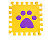 М'яка ігрова підлога (килимок-пазл 30*30*1 см) Eva-Line "Лапки" Жовтий Фіолетовий, фото 4