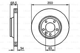 Гальмівний диск передній правий Volkswagen Touareg (2002-) Bosch 0986479251