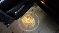 Подсветка логотипа авто на двери Porsche