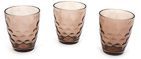 Набір скляних склянок 350мл (3шт) коричневий 533-28
