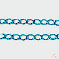 Металевий ланцюг 14х9мм великий ланок для рукоділля колір синій