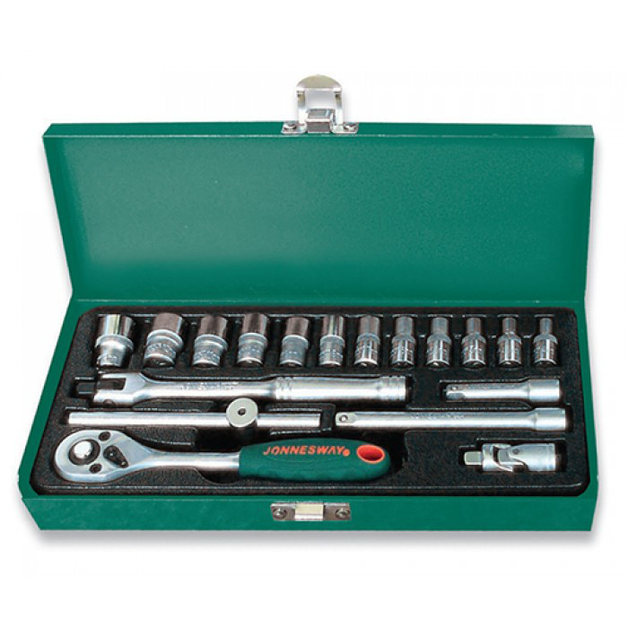 Набір торцевих головок 1/4"DR 4-13 мм, 18 предметів S04H2118S (Jonesway, Тайвань)