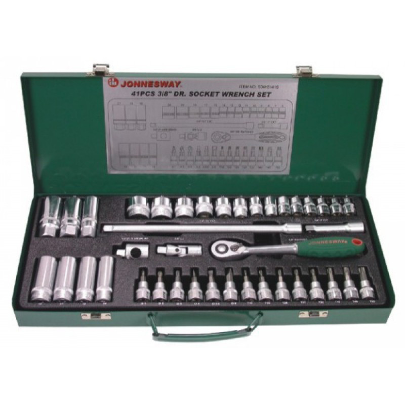 Набір торцевих головок 3/8"DR 6-24 мм, 41 предмет S04H3141S (Jonnesway, Тайвань)