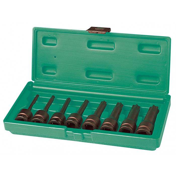 Набір торцевих головок ударних TORX 1/2"DR, T30-T80, 8 штук S06A408S (Jonnesway, Тайвань)