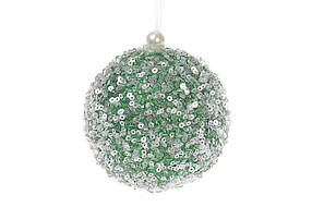 Ялинкова куля 8 см, колір зелений, в пакованні 16 шт.  182-888