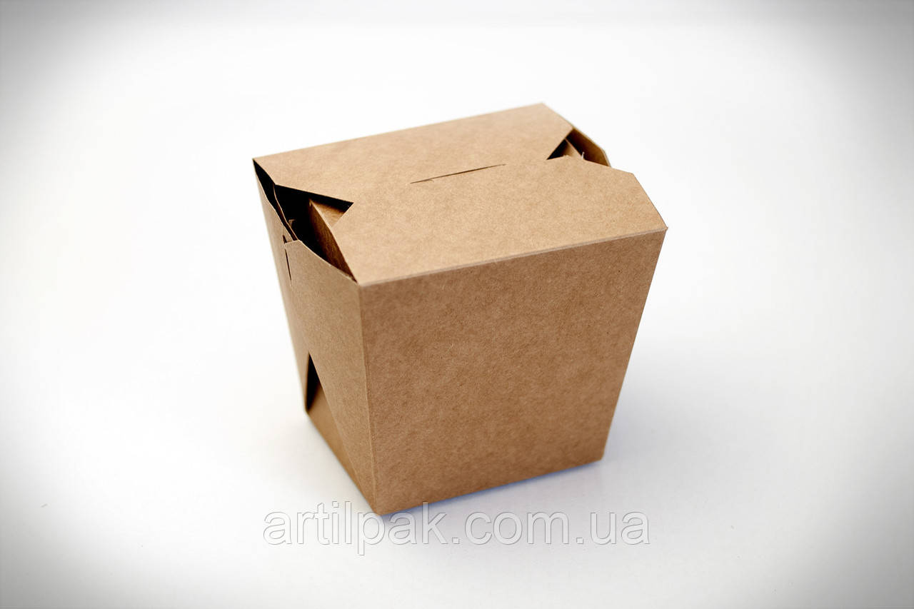 Коробка для лапші 105*85*65 Крафт 750/500г, фото 1