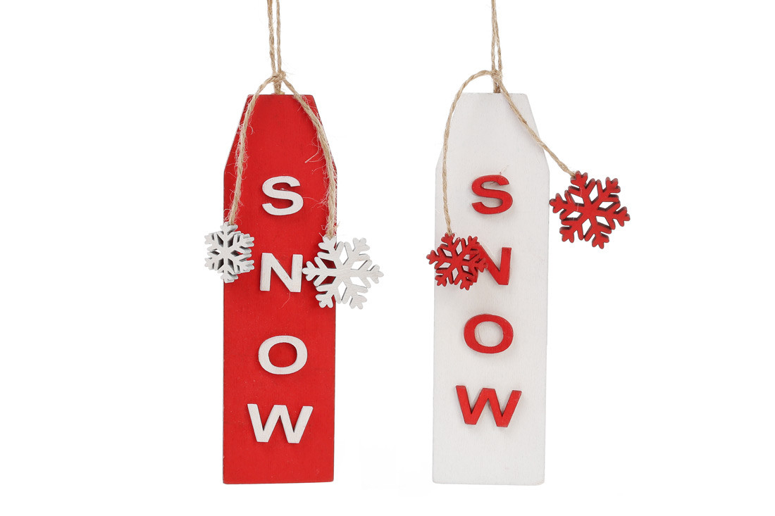 Новорічна прикраса на підвісі Snow, 2 різновиди, в пакованні 36 шт.  785-170