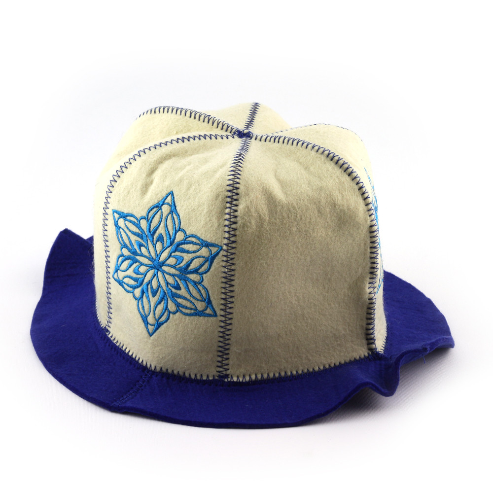 Шапка для сауни "СНІЖИНКА" штучний кольоровий фетр, Saunapro