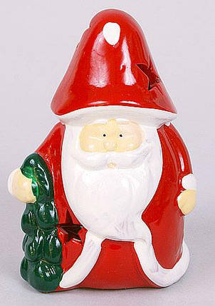 Новорічна фігурка керамічна зі свічником Санта 11.5 см, в пакованні 6 шт. NY34-C11, фото 1