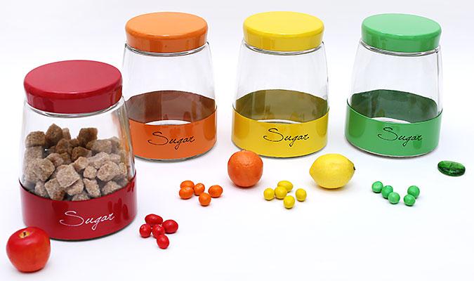 Банка з кришкою в асортименті кольорів SUGAR 1500 мл, 4 різновиди 279-114