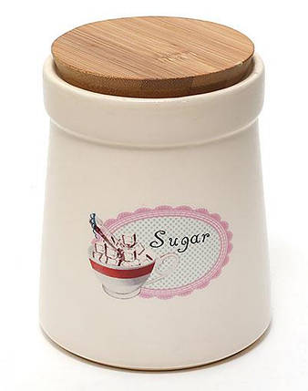 Банка керама 900мл з бамбуковим кришкою SUGAR DK0012-D, фото 2