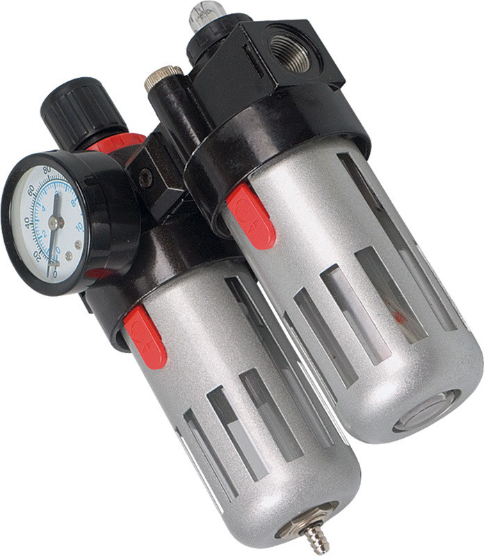 Фільтр повітряний із редуктором, зі мастильним приладом і манометром 1/2. Якісний інструмент із доставкою., фото 1