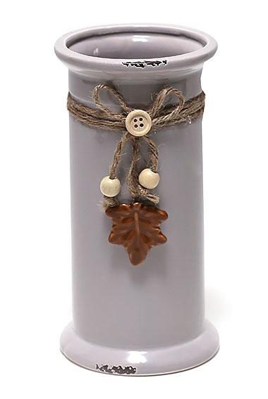 Ваза керамічна Колонна 9.9*9.9*18.9 см,  матовий сіро-бузковий, в пакованні 2 штуки ( 794-V14)