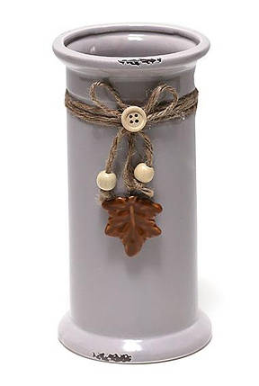 Ваза керамічна Колонна 9.9*9.9*18.9 см, матовий сіро-бузковий, в пакованні 2 штуки ( 794-V14), фото 1