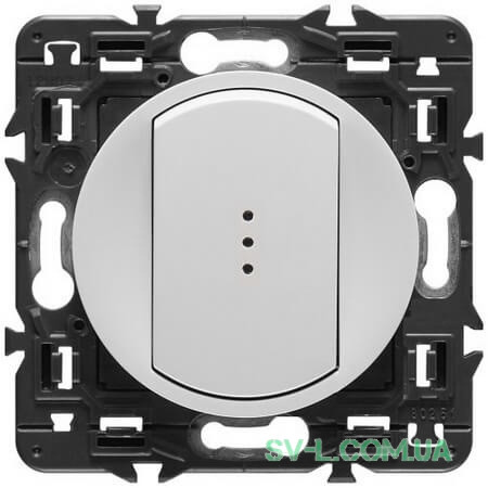 Прохідний перемикач одноклавішний з підсвічуванням Celiane (білий) 067001+068003+080251+67686