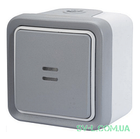 Вимикач-вимикач з підсвічуванням Plexo 10A, IP55 (колір сірий) 069713