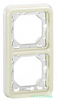 Вертикальна Рамка для вбудованого монтажу з супортом Plexo 2 поста (біла) 069696