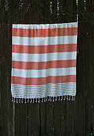 Рушник-поштемаль пляжний Journey 90х165 жовтогарячо-бежевий Barine