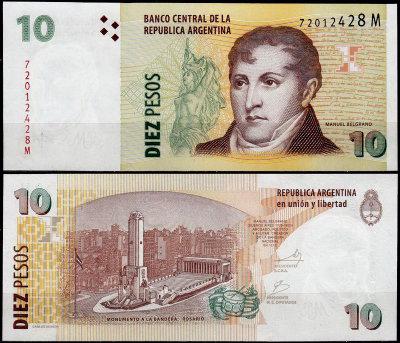 Аргентина / Argentina 10 Pesos (2012) Pick 354 UNC