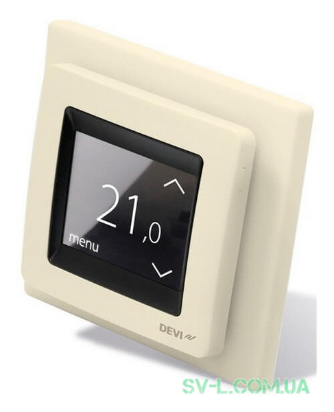 Терморегулятор Devireg Touch з датчиком підлоги і повітря (бежевий) 140F1078