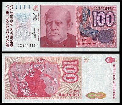 Аргентина/Argentina 100 Austral 1985-89 Pick 327b UNC