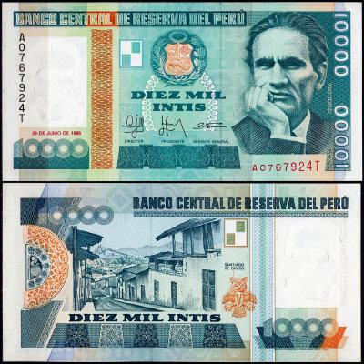 Перу / Peru 10000 Intis 1988 Pick 140 UNC