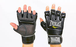Рукавиці для змішаних єдиноборств MMA PU EVERLAST 4402B (р-р L, чорний)