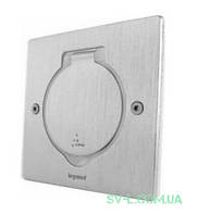 Лючок IP44 квадратний 1 пост (2 модулі) нержавіюча сталь 089700