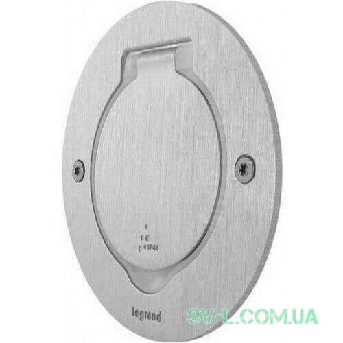 Лючок IP44 круглий 1 пост (2 модулі) нержавіюча сталь 089701