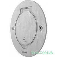 Лючок IP44 круглий 1 пост (2 модулі) нержавіюча сталь 089701