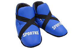 Фути для кікбоксингу, тхеквондо кожвініл SPORTKO UR SP-4707 ЗС1 (р-р S-ХL, кольори в асортименті, кріпил. гуми)
