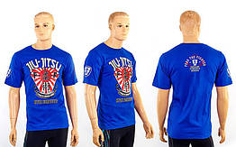 Футболка спортивна JIU-JITSU JJ-40-3 синій (х-б, р-р S-L-42-52)