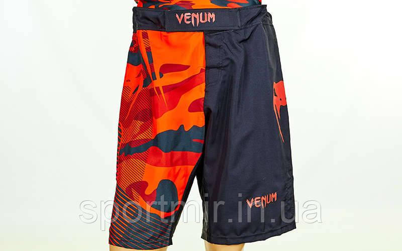 Шорти для змішаних єдиноборств ММА VENUM CAMO HERO CO-5814 (PL, р-р M-XL, чер-черв), фото 1