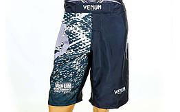Шорти для змішаних єдиноборств ММА VENUM TROPICAL CO-5819 (PL,р-р M-XL, чорний-білий)