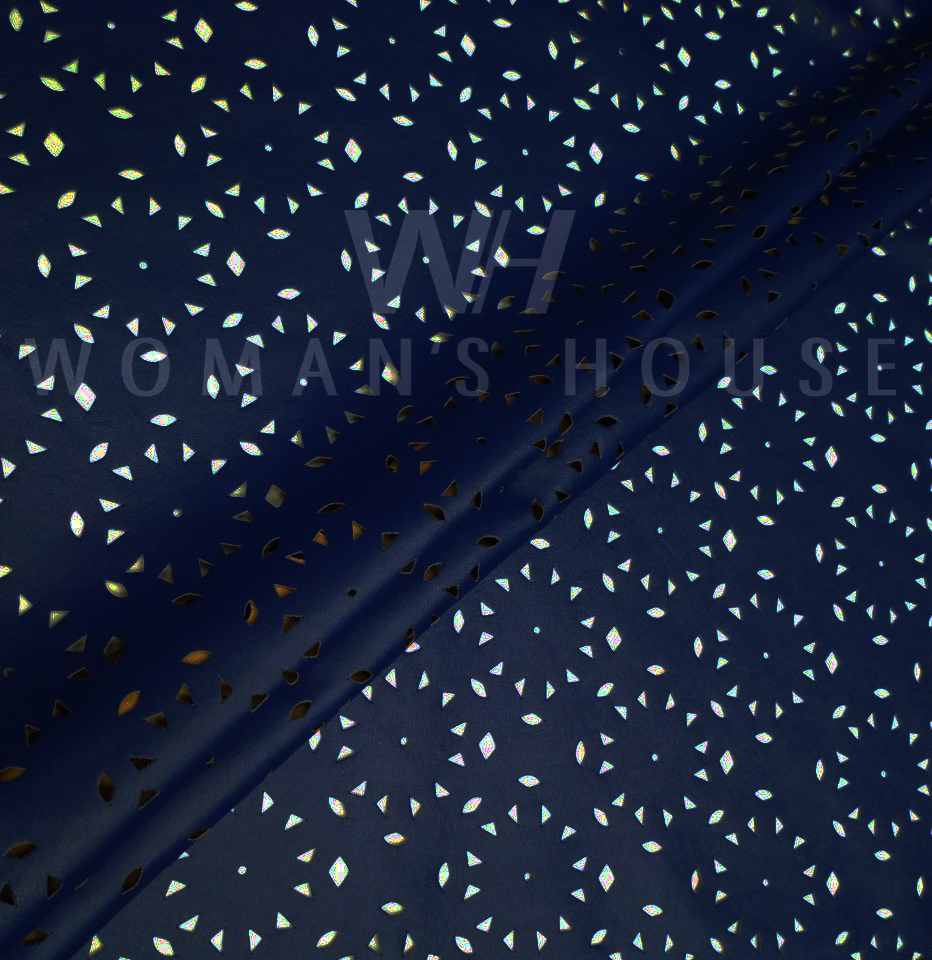 Кожзам перфорація стрейч Темно-синій, фото 1