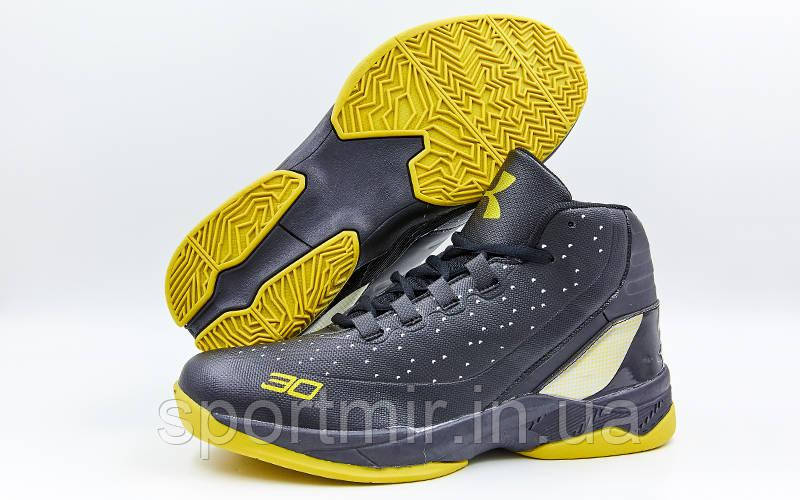 Взуття для баскетболу чоловіче Under Armour F1705-5 (41-45) (PU, чорний-жовтий)