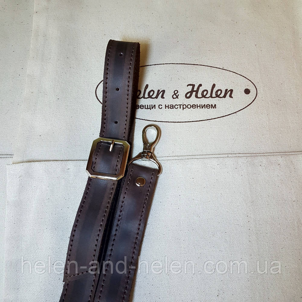 Ремінь для сумки з натуральної шкіри 2 (2,5)*130. Коричневий, фото 1