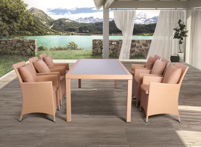 Комплект мебели Samana-6 из ротанга Elit (SC-8849) Sand AM3041 ткань A14203 (фото 2)