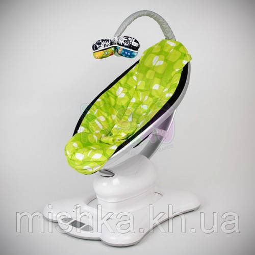 Заколисуючий центр крісло-гойдалка 4Moms Mamaroo (2.0) зелений плюш, фото 1