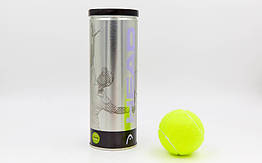 М'яч для великого тенісу HEAD SILVER METAL CAN 571303 3шт салатовий