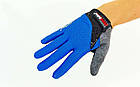 Велорукавиці текстильні із закритими пальцями MADBIKE SK-13-3 (р-р S-L, синій), фото 2