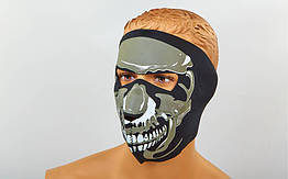 Маска лицьова вітрозахисна MS-4344-1 Chrome Skull (неопрен, чорний)