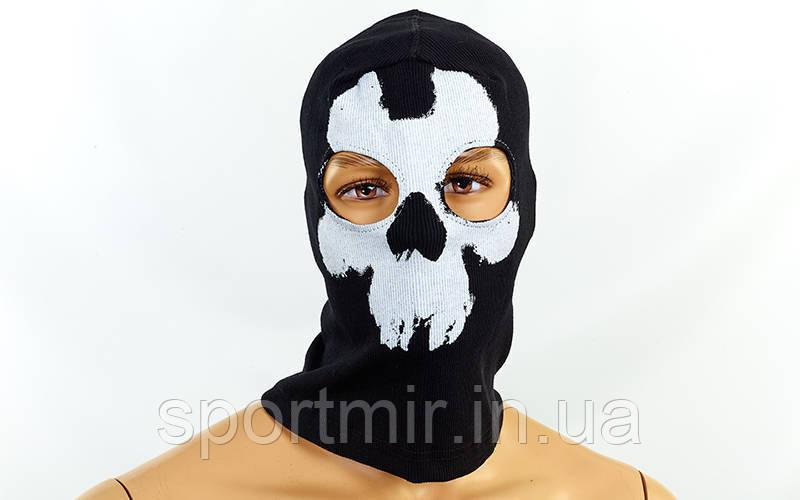 Підшлемник балаклава-маска Скелет MS-4825-4 Mastermind (коттон, чорний), фото 1